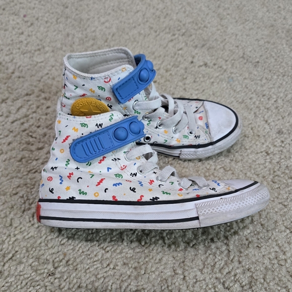 Boy's Converse Shoes Chuck Taylor All Star Pop It Bubble Strap Hi Top Size 13 - Picture 7 of 8